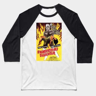 Classic Drive-In Movie Poster - Frankenstein's Daughter Baseball T-Shirt